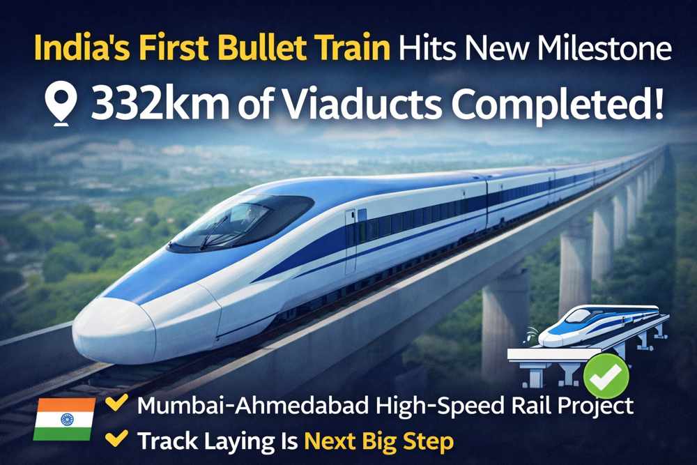India’s First Bullet Train Hits New Milestone: 332km of Viaducts Completed