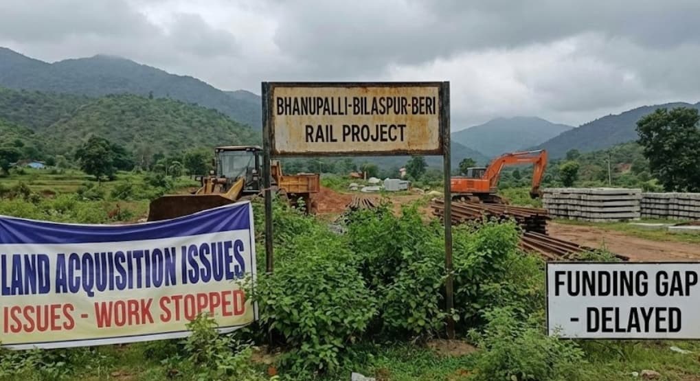 Bhanupalli- Bilaspur- Beri Rail Line Project Facing Delays Due to Land Issues and Funding Gaps