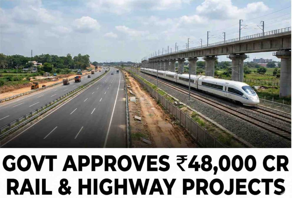 Government Approves Huge Rail and Highway Projects Worth 48,000 Crore to Improve Travel Across India