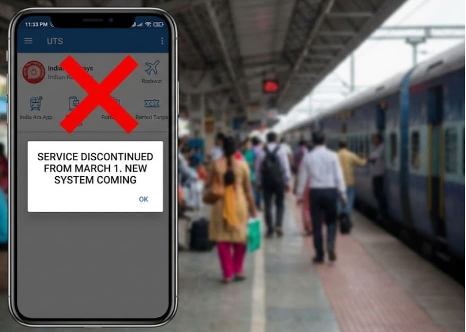 Indian Railways to Stop UTS Mobile App Service from March 1 as New System Takes Over