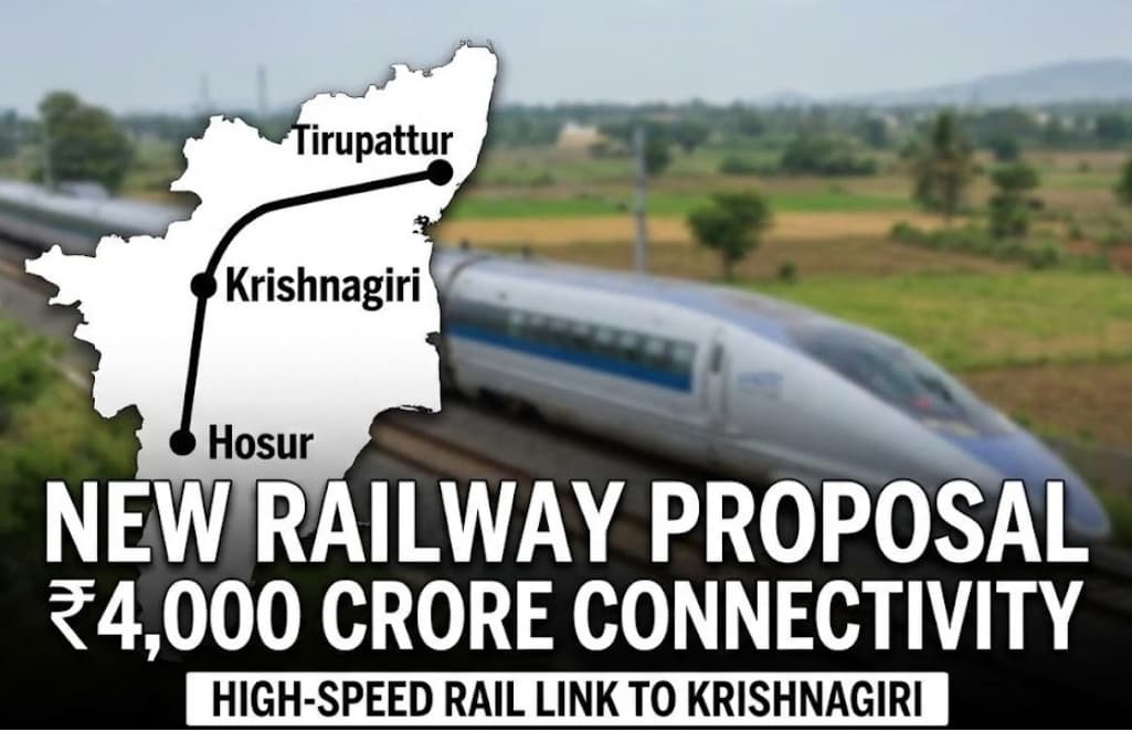 New 4,000 Crore Tirupattur to Hosur Railway Line Proposal Submitted to Connect Krishnagiri with High Speed Rail