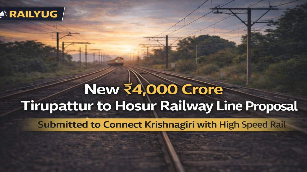New 4,000 Crore Tirupattur to Hosur Railway Line Proposal Submitted to Connect Krishnagiri with High Speed Rail