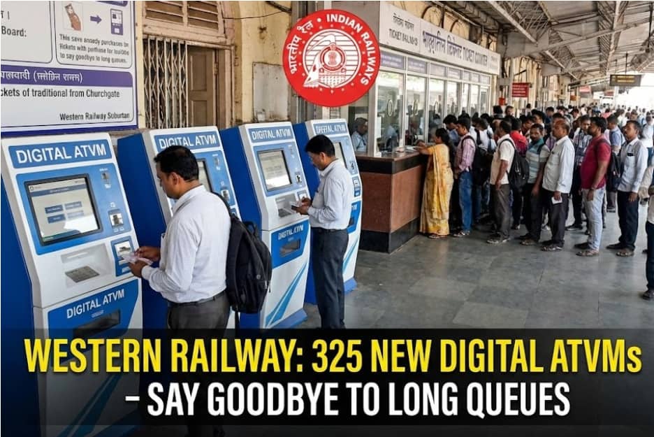 Say Goodbye to Long Ticket Queues: Western Railway to Install 325 New Digital ATVMs in Mumbai