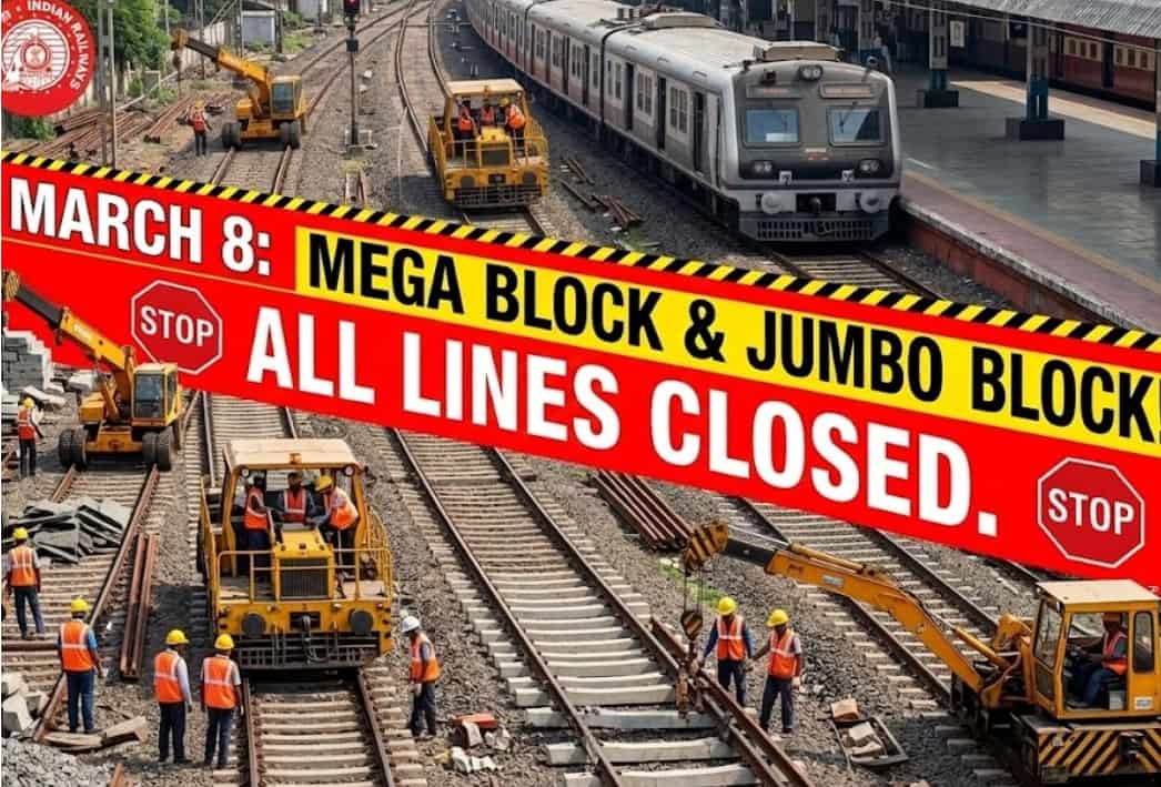 Mumbai Local Train Update: Mega Block and Jumbo Block on March 8 for All Lines