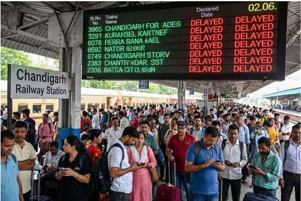 Travel Chaos Continues: 10 Major Trains Delayed at Chandigarh Railway Station
