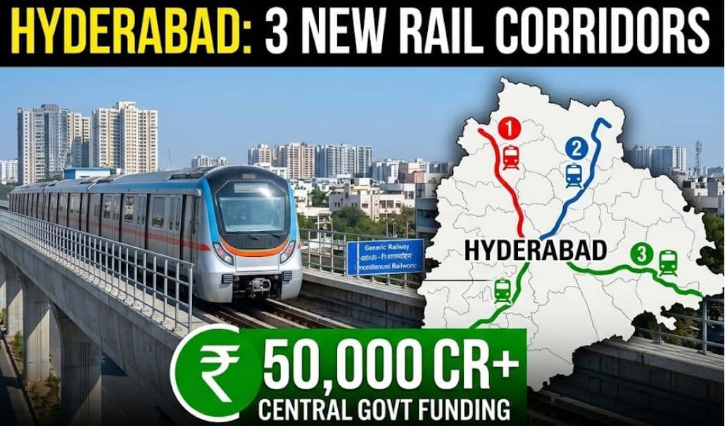 Central Government to Give Over Rs 50000 Crore for Three New Railway Corridors in Hyderabad