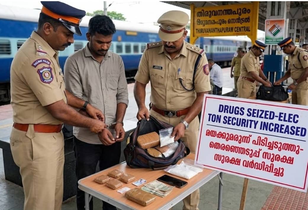 Railway Police in Kerala Catch Drug Sellers as Election Security Increases
