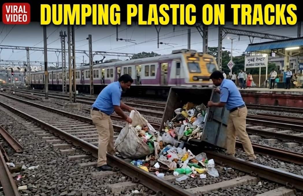 Viral Video Shows Station Staff Dumping Plastic Waste on Mumbai Railway Tracks