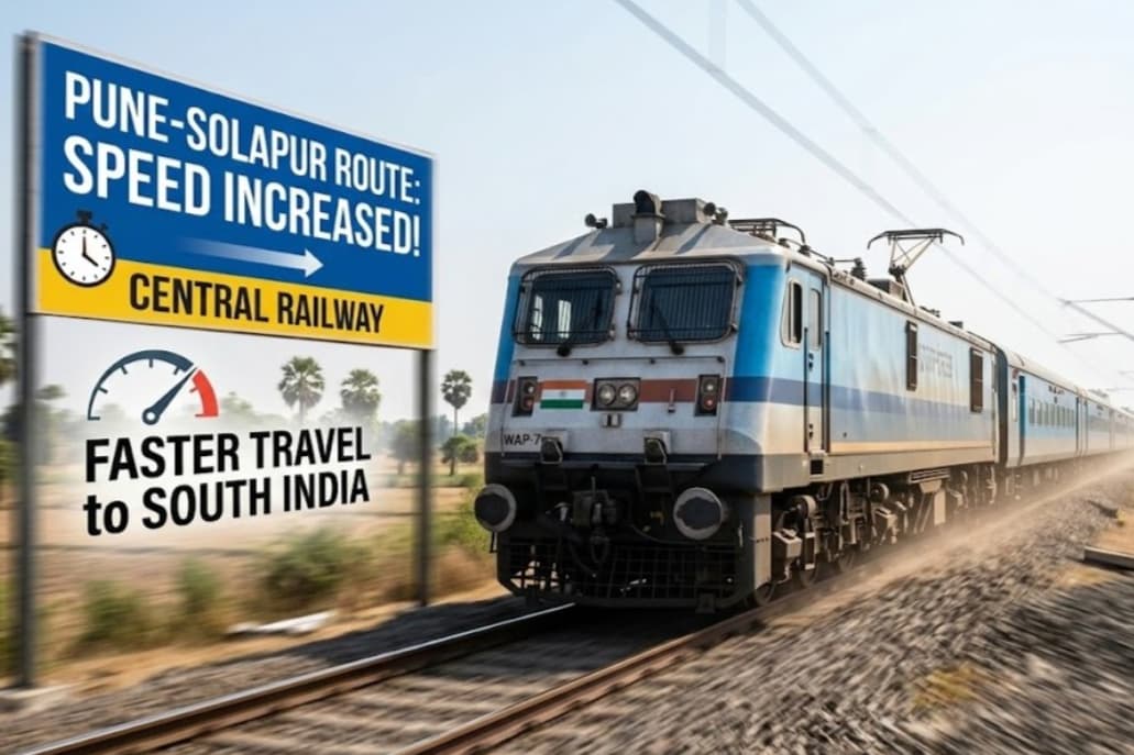 Central Railway Increases Train Speed on Pune-Solapur Route for Faster Travel to South India