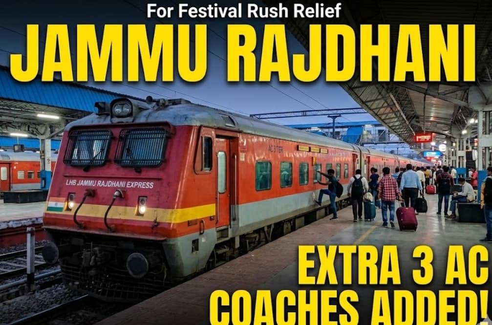 Jammu Rajdhani Express Adds Extra 3 AC Coach to Help Travelers During Festival Season