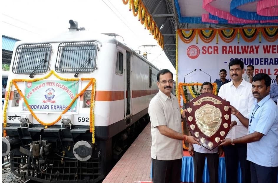 Godavari Express Wins Best Maintained Train Award at SCR Railway Week Celebration in Secunderabad