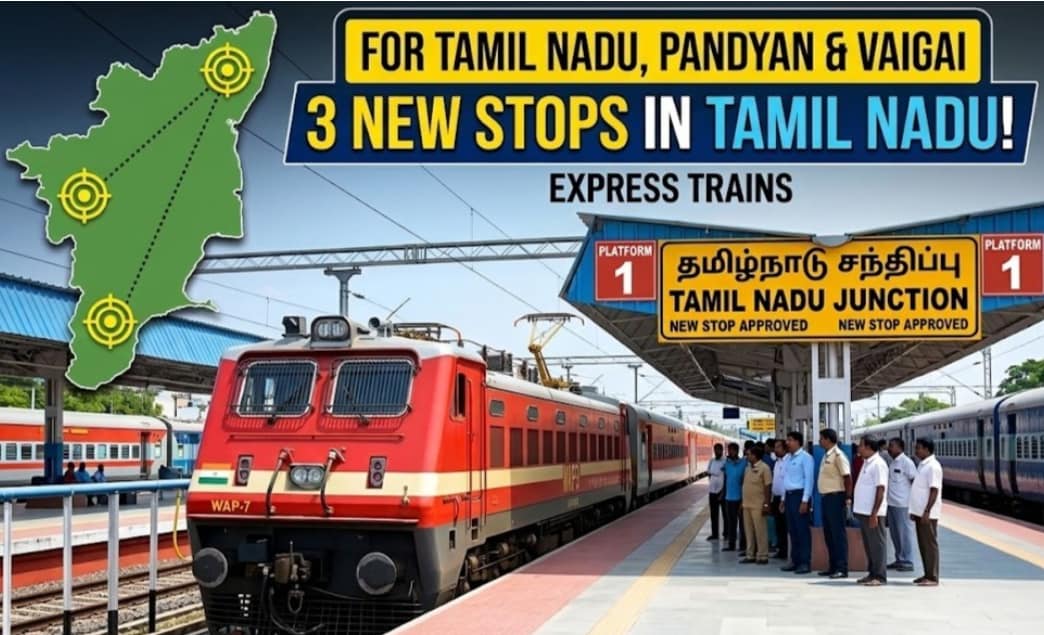 Indian Railways Approves New Train Stops in Tamil Nadu for Three Express Trains