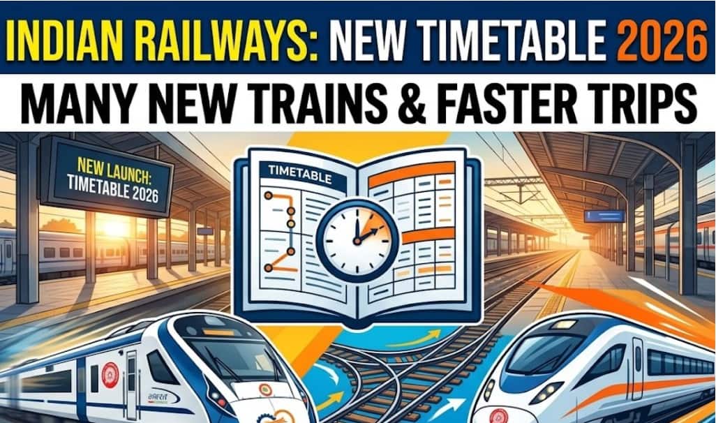 Indian Railways Launches New Timetable 2026 with Many New Trains and Faster Trips