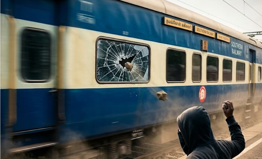 Southern Railway Warns Stone Pelting on Moving Trains is a Serious Crime