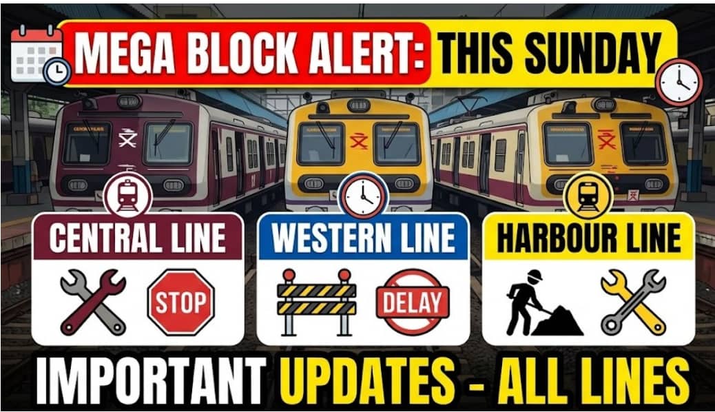 Mumbai Local Train Update Important Mega Block News for Central, Western, and Harbour Lines this Sunday