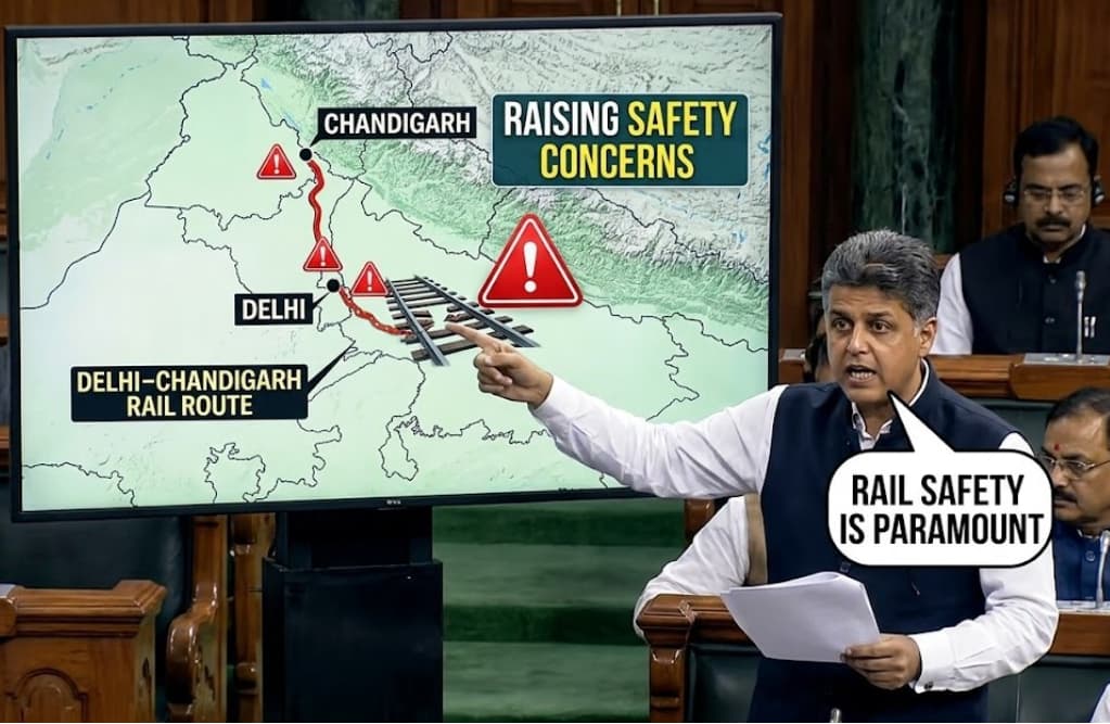 MP Manish Tewari Raises Safety Issues for Delhi-Chandigarh Rail Route in Lok Sabha
