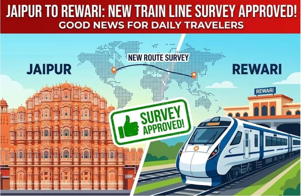 New Jaipur to Rewari Train Line Survey Approved: Good News for Daily Travelers