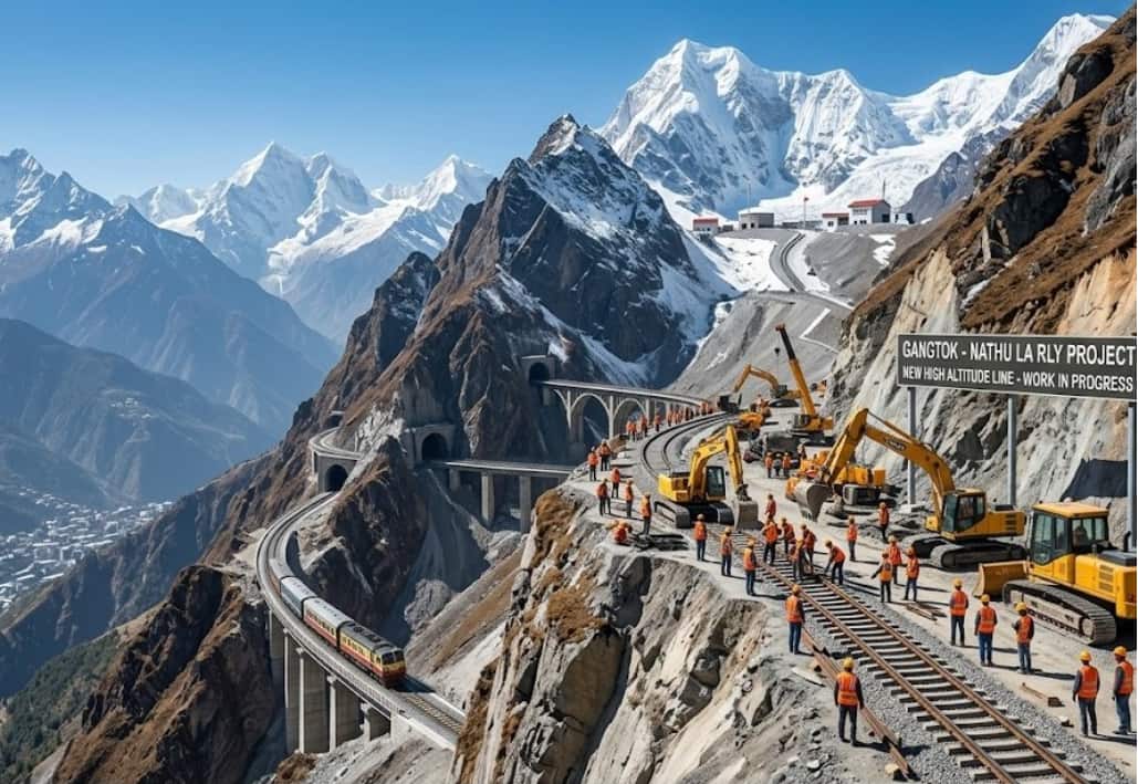 Sikkim Railway Project Reaches New Heights as Work Begins on Gangtok to Nathu La Line