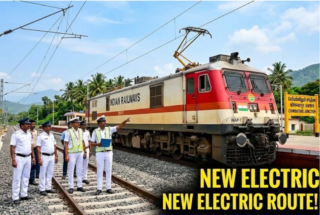 Big Step for Indian Railways New Electric Train Route Inspected in Tamil Nadu