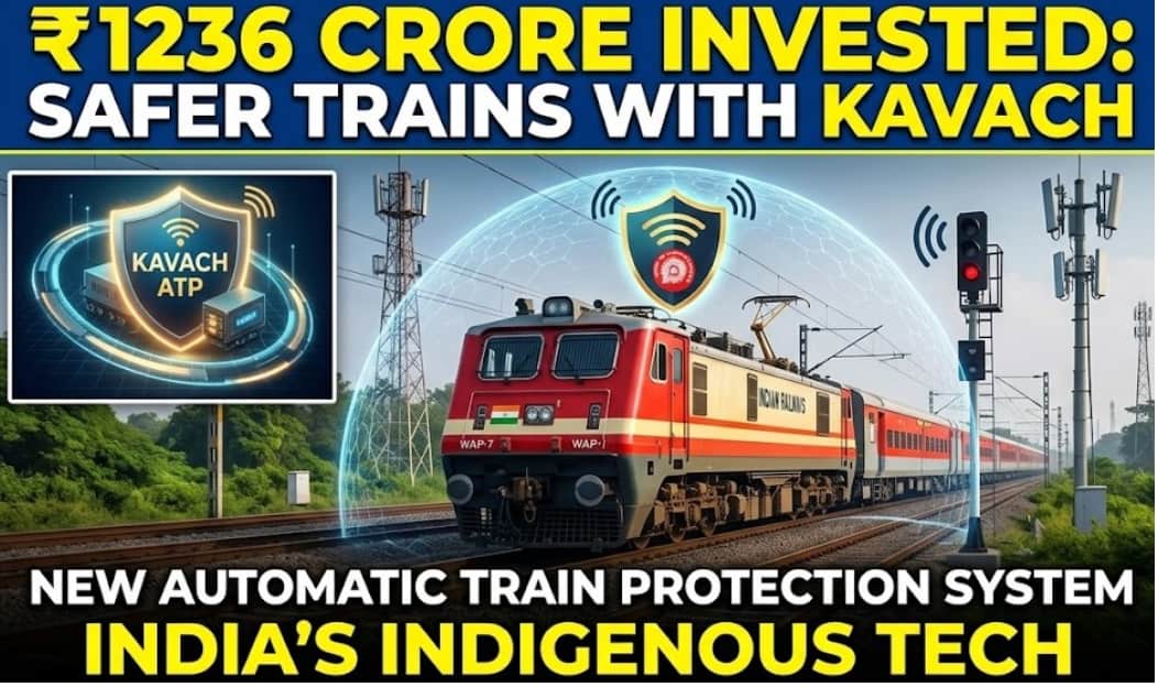 Indian Railways Invests 1236 Crore Rupees to Make Trains Safer with New Kavach Technology