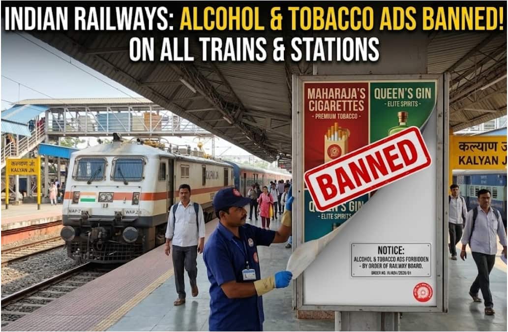 Indian Railways Bans Ads for Alcohol and Tobacco on All Trains and Stations