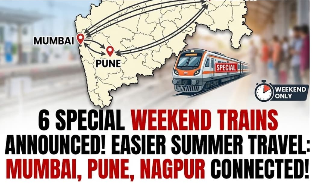 Central Railway Starts 6 Special Weekend Trains for Mumbai, Pune, and Nagpur