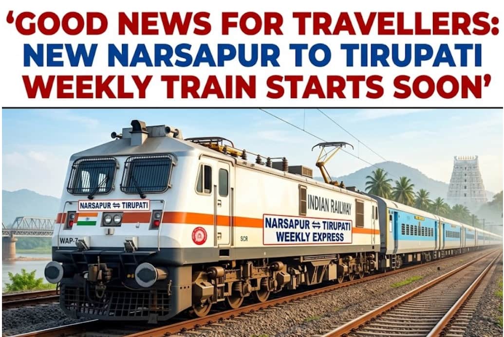 Good News for Travellers: New Narsapur to Tirupati Weekly Train Starts Soon