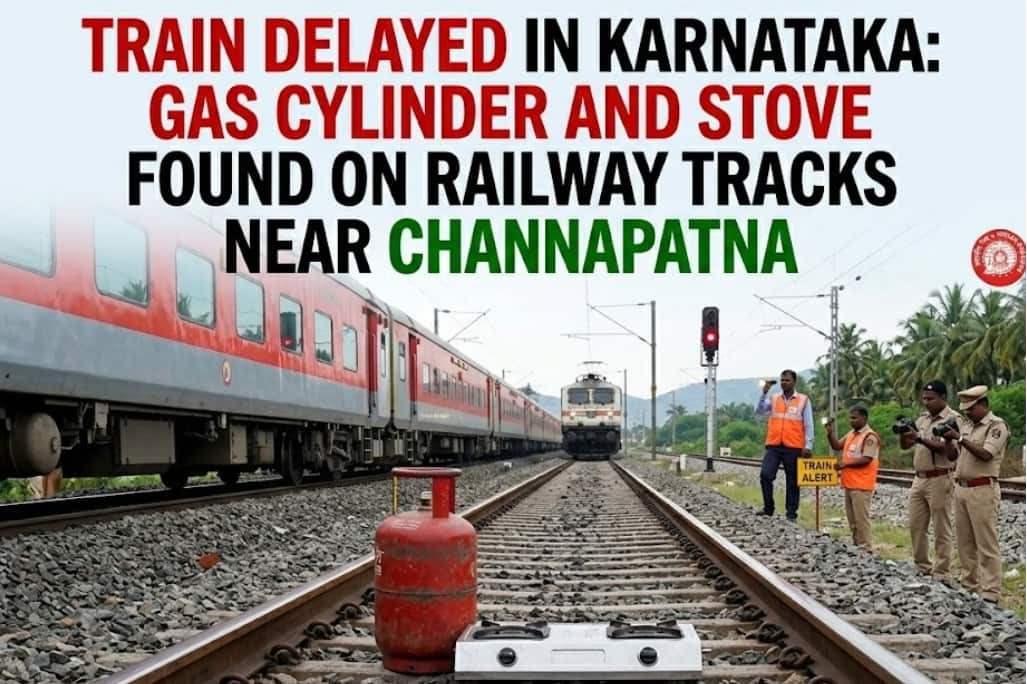 Train Delayed in Karnataka: Gas Cylinder and Stove Found on Railway Tracks Near Channapatna