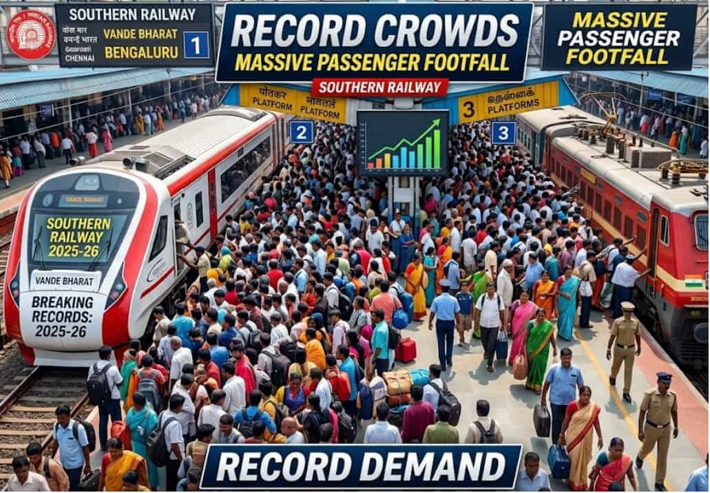 Southern Railway Breaks Records: Vande Bharat and Express Trains See Massive Crowds in 2025-26