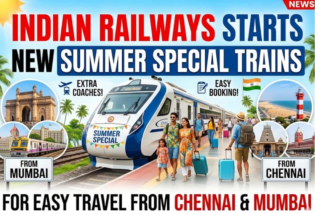 Indian Railways Starts New Summer Special Trains for Easy Travel from Chennai and Mumbai