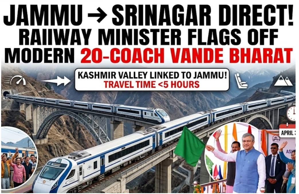 Direct Train from Jammu to Srinagar: Railway Minister Flags Off Modern Vande Bharat Express