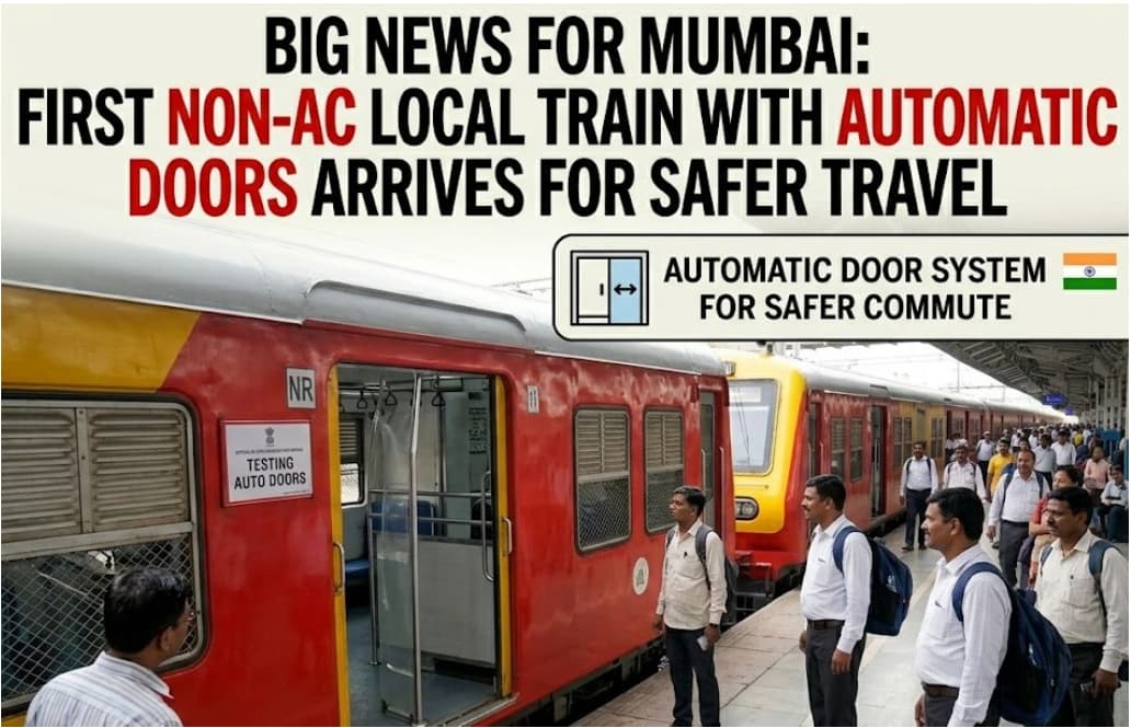 Big News for Mumbai: First Non-AC Local Train with Automatic Doors Arrives for Safer Travel