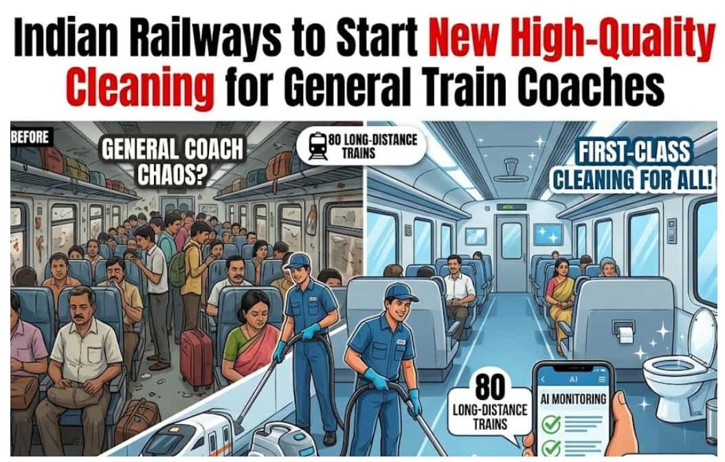 Indian Railways to Start New High-Quality Cleaning for General Train Coaches