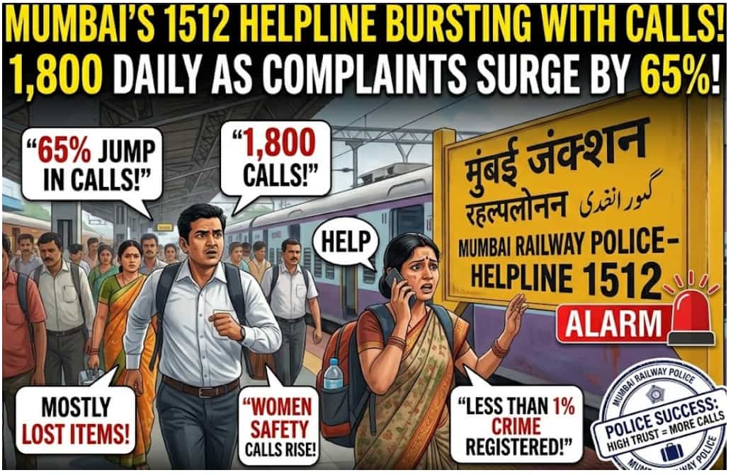 Mumbai Railway Police Helpline Receives 1,800 Calls Daily as Complaints Rise by 65 Percent