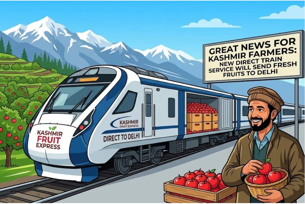Great News for Kashmir Farmers: New Direct Train Service Will Send Fresh Fruits to Delhi