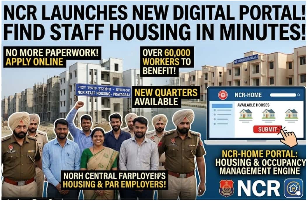 North Central Railway Launches New Online Portal to Help Staff Find Housing Quickly