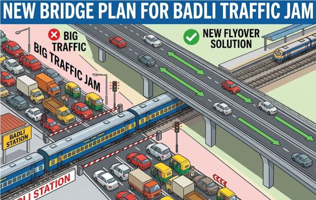 Railways Plans New Bridge to Stop Big Traffic Jam at Badli Station