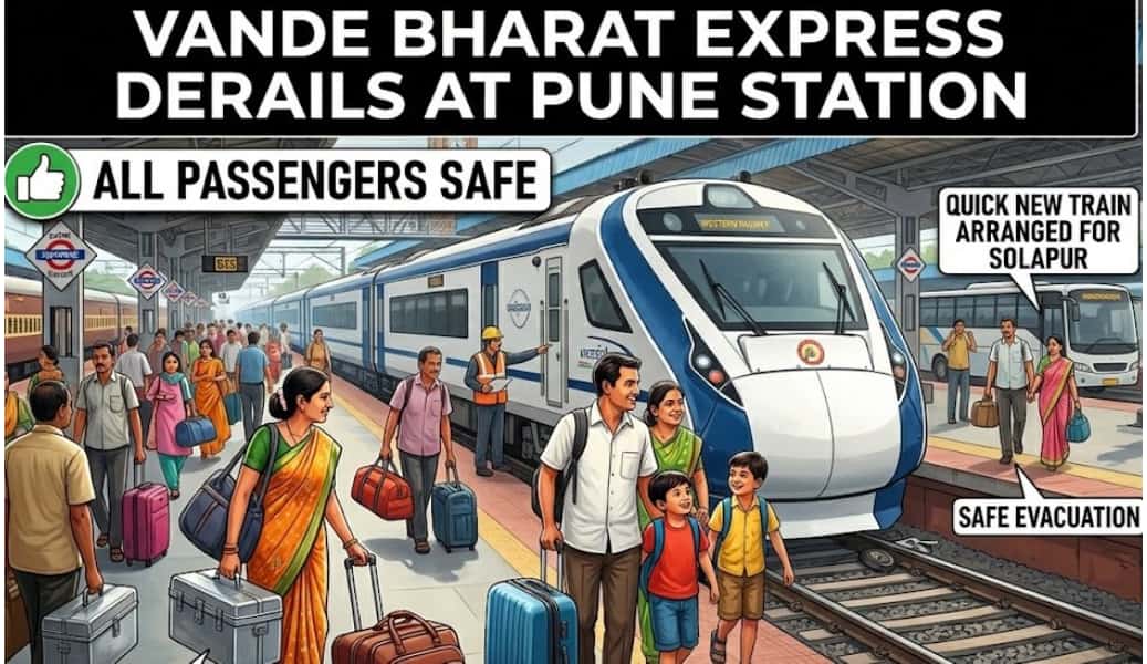 Vande Bharat Express Train Goes Off Track at Pune Station: All Passengers Safe