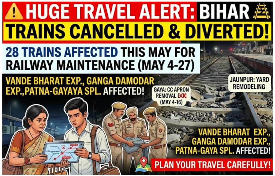 Huge Travel Alert: 28 Bihar Trains Cancelled or Diverted This May for Railway Maintenance