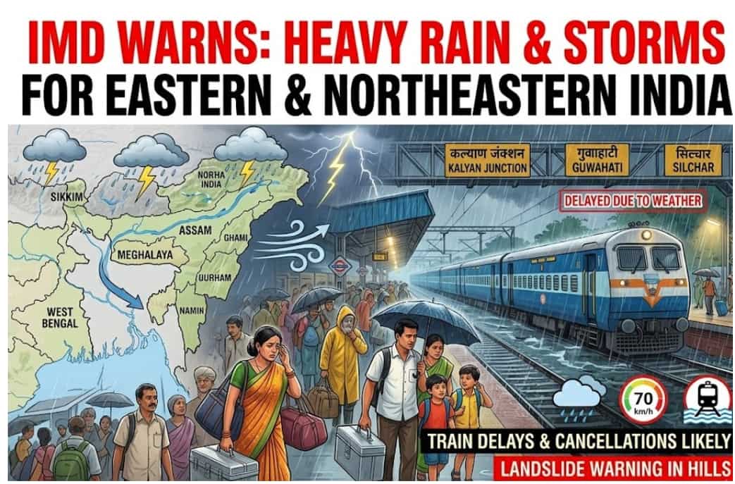 IMD Warns of Heavy Rain and Storms in Eastern and Northeastern India for Five Days